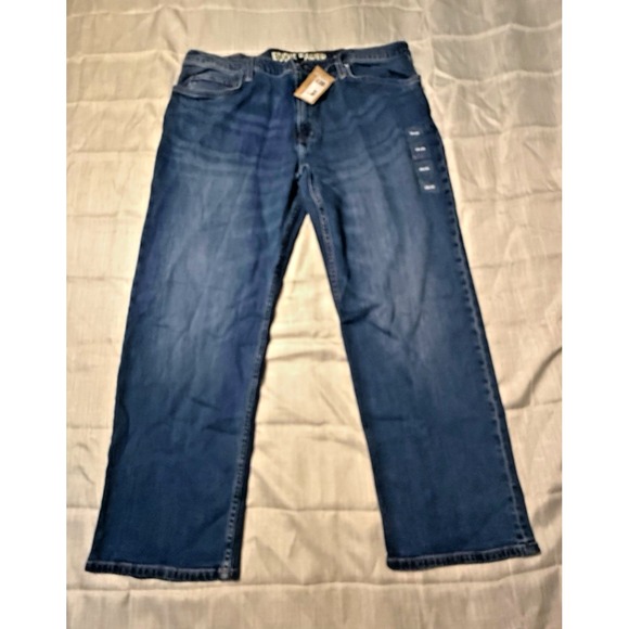 NWT Mr. EDDIE BAUER Mens Flex Waist Comfort Fit Medium Blue Jeans 38/30 - Picture 1 of 9